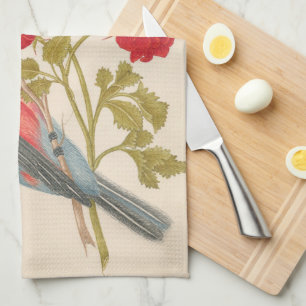 Par de pájaros con rosas, toallas de cocina de mar