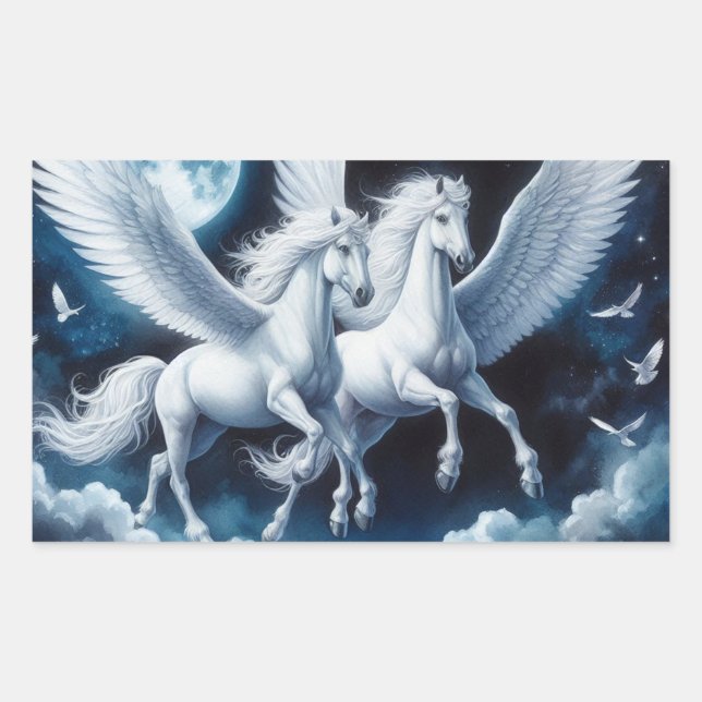 Par de Pegasus en la hoja de Pegatinas del cielo o (Anverso)