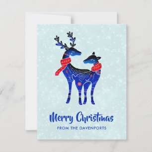 Par de renos azules nórdicos de Navidad