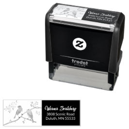 Par de sellos de tinta para pájaros azules