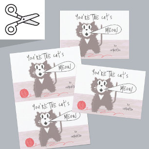 Par de tarjetas de San Valentín de gatito bonito r