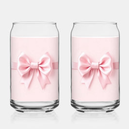 Par de vasos para lata con lazo rosa