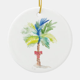 Par primer ornamento de Navidad Palm Tree
