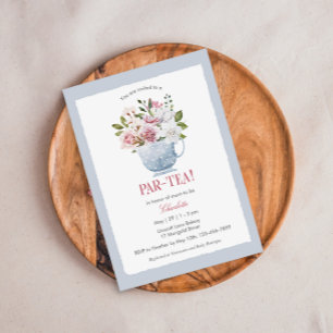 PAR-TEA Invitación rosa a Baby Shower