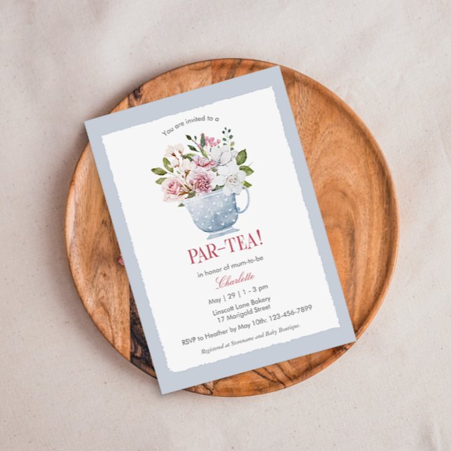 PAR-TEA Invitación rosa a Baby Shower (Subido por el creador)