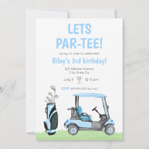 Par-Tee Golf Temática Invitación al cumpleaños Azu