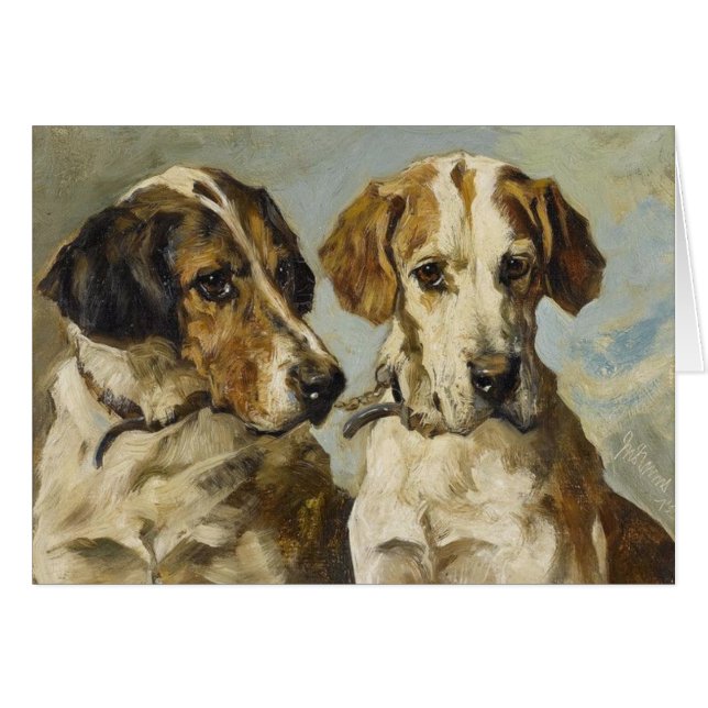 Par vintage de perros del raposero, (Anverso (Horizontal))