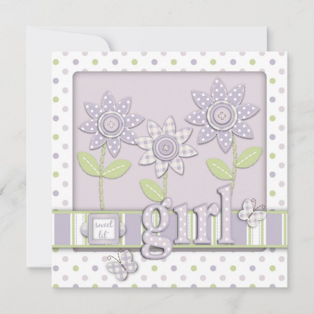 Para Baby Girl Invitación Square LG2 (Anverso)