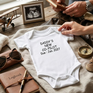 Para Bebé Anuncio de embarazo de piloto personalizado Body d