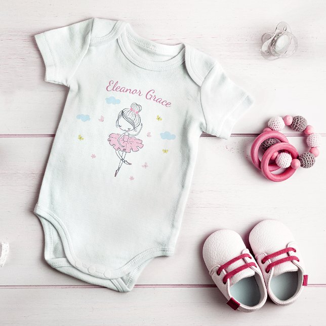 Para Bebé Bailarín de ballet pintado de mano rosa Chica Body (Subido por el creador)