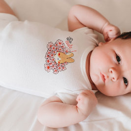 Para Bebé Body bébé So Cute lapin mignon et fleurs roses