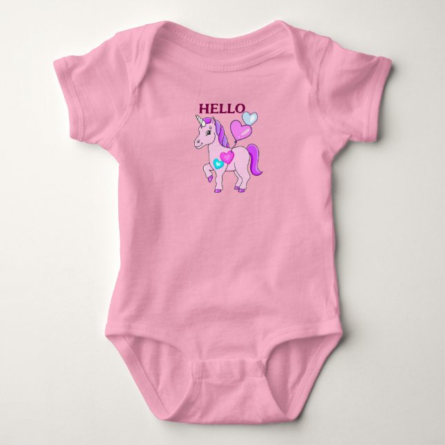 Para Bebé body bebe unicornio . (Anverso)