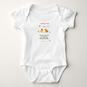 Para Bebé Body blanco patito cuá lunes (3 meses)