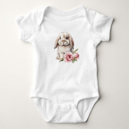 Para Bebé Body de conejito Pink Rose orejas caídas