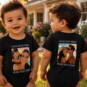 Para Bebé Body de doble cara, foto y texto personalizados