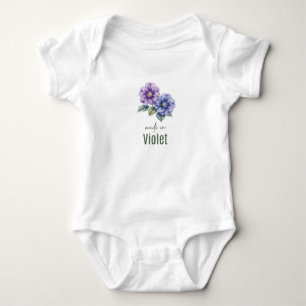 Para Bebé Body de flor de nacimiento de violeta de febrero a