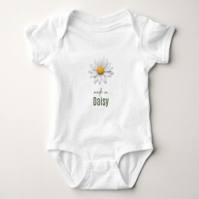 Para Bebé Body de flores de nacimiento de abril Daisy Acuare (Anverso)