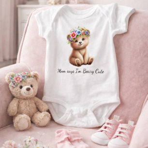 Para Bebé Body de niña con corona floral muy lindo