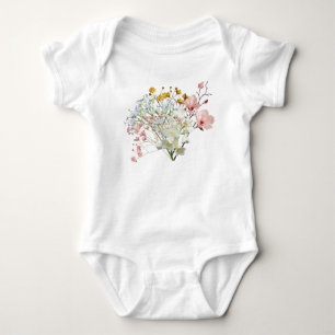 Para Bebé Body de niña con flores blancas