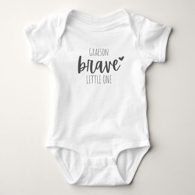 Para Bebé cáncer infantil. valiente. Personalizado Baby Body (Anverso)