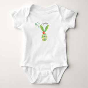 Para Bebé Conejo/Huevo verde - personalizar Nombre Baby Body