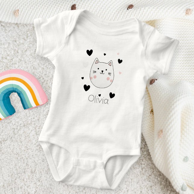 Para Bebé Cute Cat Heart Baby Body (Subido por el creador)