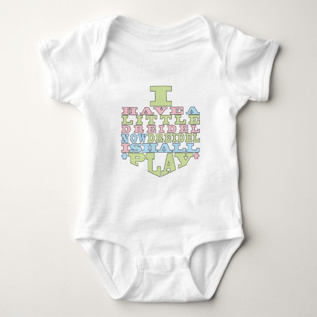 Para Bebé Hanukkah Baby Body Suite "DREIDEL PLAY" (Anverso)