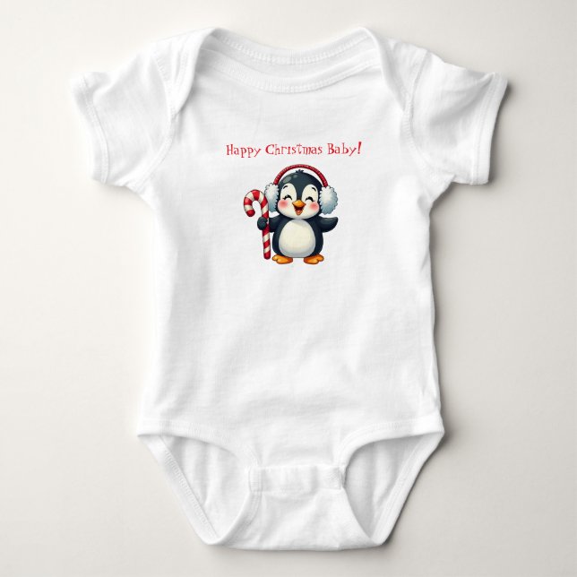 Para Bebé Happy Christmas Baby Body T-shirt (Anverso)