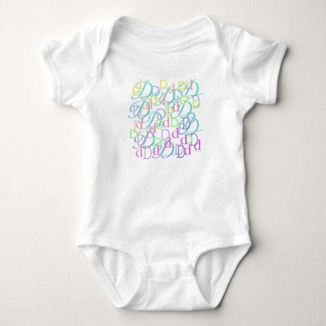 Para Bebé LeTra de Confeti "D" Body Romper de Bebe (Anverso)
