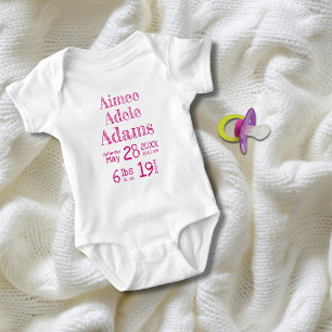 Para Bebé Nacimiento Personalizado Nacimiento Estatales Body