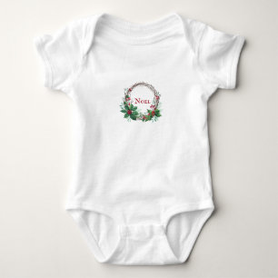 Para Bebé Navidades y Babes Holly Wreath Baby Body