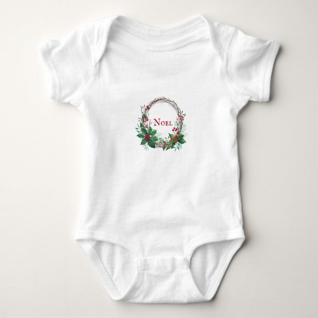 Para Bebé Navidades y Babes Holly Wreath Baby Body (Anverso)