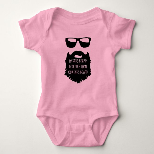 Para Bebé Papá barba Baby One Piece Body Suite (Anverso)