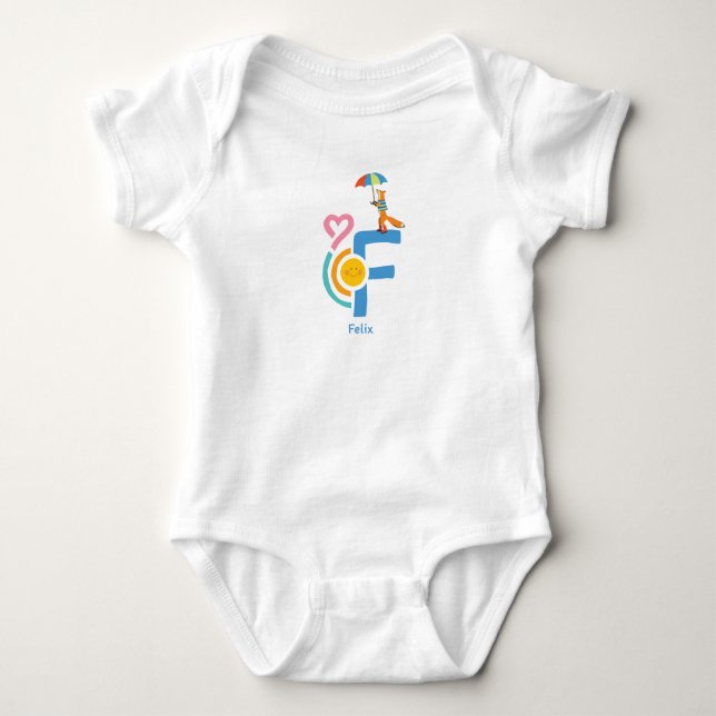 Para Bebé personalisierter Name F Baby Body Strampler  (Anverso)