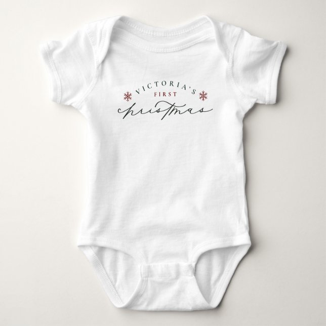 Para Bebé Personalizado Mi primera fiesta navideña Baby Body (Anverso)