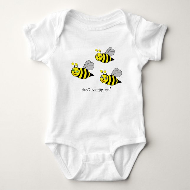Para Bebé "¡Solo siendo yo!" Body de tres abejas (Anverso)