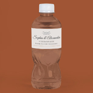 Para Botella De Agua Etiqueta personalizada simple boda elegante person