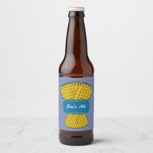 Para Botella De Cerveza Etiqueta azul, agrícola