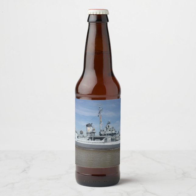 Para Botella De Cerveza Etiqueta del frasco USS KIDD 661 (Anverso)