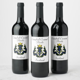 Para Botella De Vino Campbell Coronado Etiqueta Blanca del Cardo