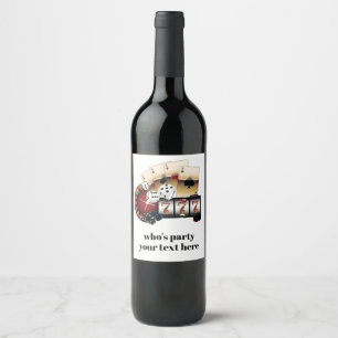 Para Botella De Vino casino, póquer, adulto, vino, etiqueta del vino,