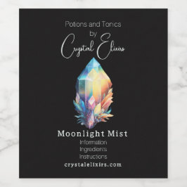 Para Botella De Vino Crear tu propia etiqueta apothecary Crystals Rainb