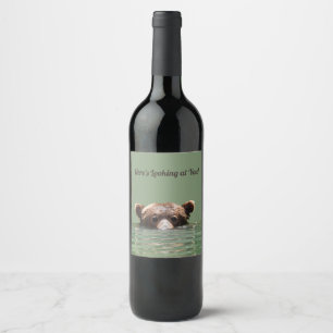 Para Botella De Vino Etiqueta del frasco con oso pardo