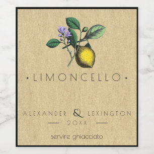 Para Botella De Vino Etiqueta del frasco Vintage Limoncello Wedding Fav