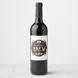 Para Botella De Vino Etiqueta Trick o Trew Brew