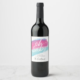 Para Botella De Vino Oh Baby Paint Swash Bebida Etiqueta