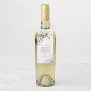 Para Botellas Colgador de botella de bienvenida con flores azule