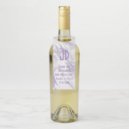 Para Botellas Colgador de vino de boda con mármol púrpura y blan