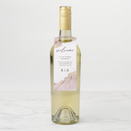 Para Botellas rosa texturizado Boda de oro Bolsas de colgador de