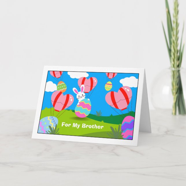 Para Brother Easter con tarjeta de huevos de globo (Anverso)
